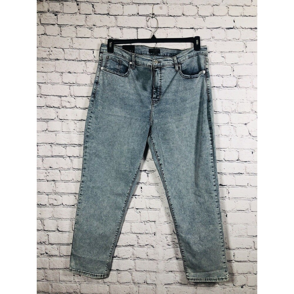 Banana Republic Women High Rise Slim Ankle Jeans Light Wash Stretch Blue Size 18